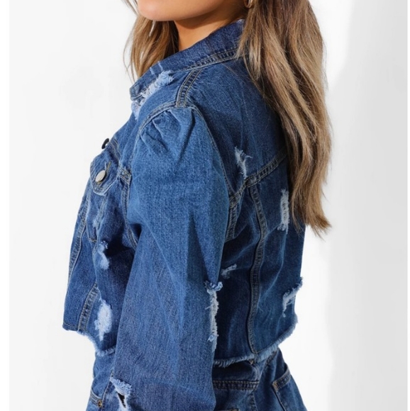 🆕️PUFF SHOULDER DENIM JACKETS - Picture 3 of 3